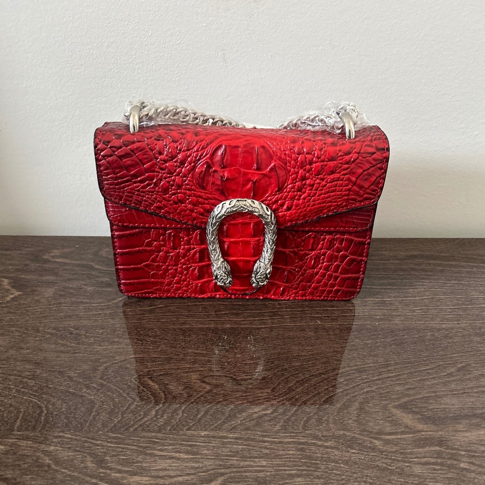 Red croco bag
